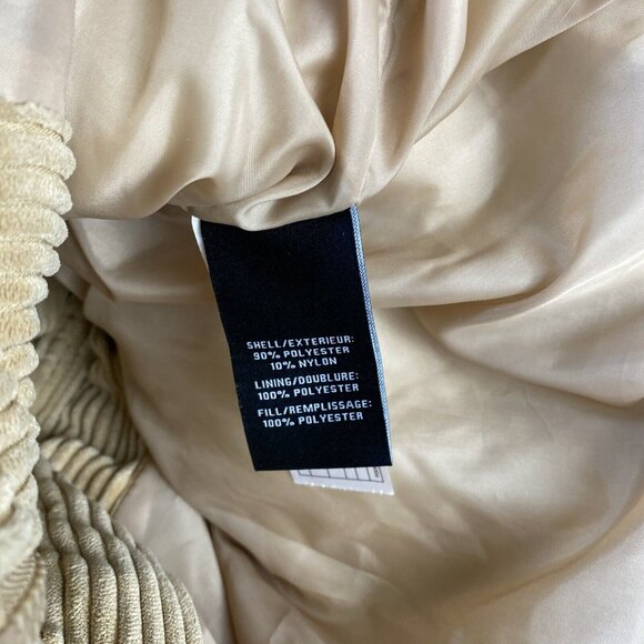 7 For All Mankind Corduroy Jacket Womens Size XS Crop Puffer Beige 81532 Trendy - Picture 10 of 14